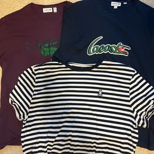 Lot of 3 Lacoste and Psycho Bunny mens shirts size XXL.